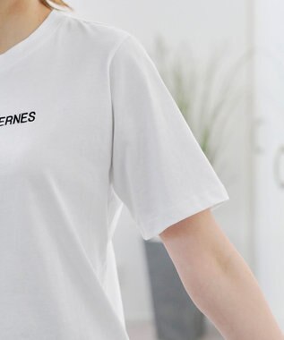 Tiaclasse 【洗える】刺繍ロゴシンプルTシャツ オフホワイト