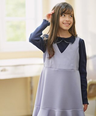 組曲 KIDS 【110-140㎝】リブリボン トップス ネイビー系