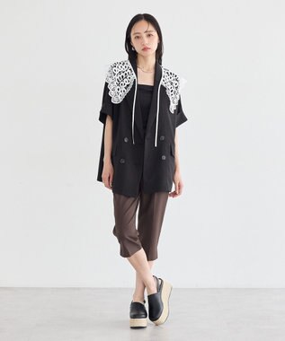 earth music&ecology レースつけ襟 Off White