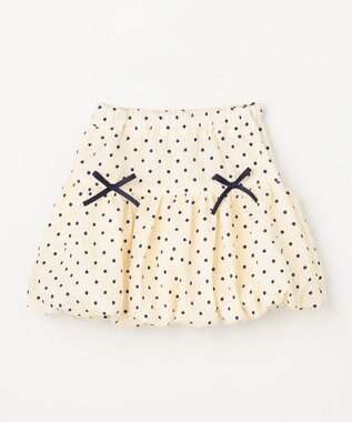 ANY KIDS 【洗濯機可能】バルーン ドットスカート ホワイト