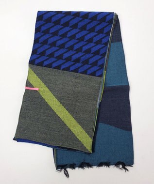 POLS ウールレイヤーストール ブルー