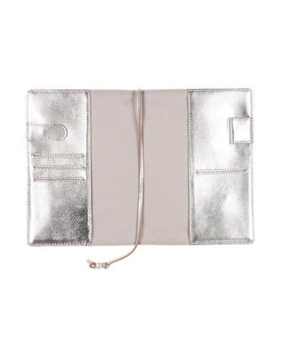 UNBILLION ペルケ perche / ドット刺繍B6手帳カバー シルバー