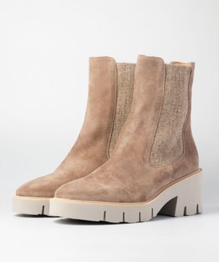 BONTRE 【LucaGrossi/ルカグロッシ】厚底サイドゴアヒールブーツ ベージュ