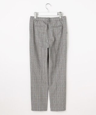 J.PRESS LADIES L アルガンシルク チェック テーパード パンツ ライトグレーチェック系