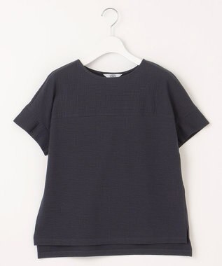 J.PRESS LADIES L 【WEB限定カラーあり・抗菌消臭・吸水速乾】サッカージャージー フレンチスリーブ カットソー ネイビー系