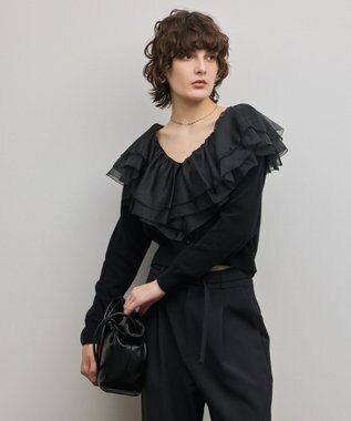 GRACE CONTINENTAL フリルニットカーディガン