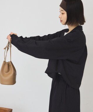 AMERICAN HOLIC 【2点セット・マルチ機能】タイトスカート+ショート丈シャツ Stripe Navy