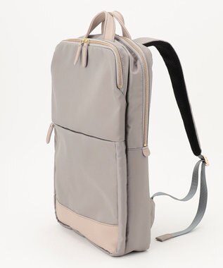 UNBILLION perche ナイロン×牛革PCリュック ライトグレー