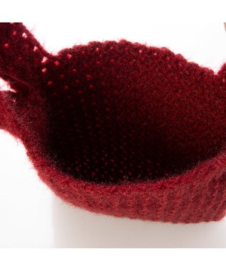 UNBILLION カシュカシュ cachecache / 柄編みニットショッパーバッグ レッド