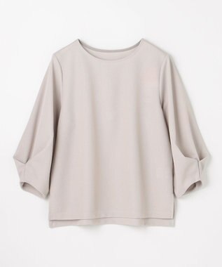 ANY L コンフォータブル袖タックブラウス ライトグレー