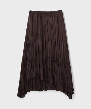 GRACE CONTINENTAL ワッシャープリーツスカート ダークブラウン