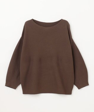 ANY 【洗濯機可】パフスリーブガーターニット ブラウン