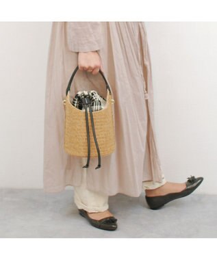 UNBILLION cachecache ジャガード巾着付きポリプロピレンバケツバッグ