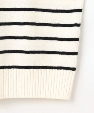 組曲 S 華奢見え パネルボーダーニット オフ×ブラック系1