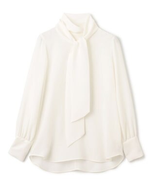 BEIGE， 【WEB限定・洗える】STOW / ボウタイブラウス Ecru
