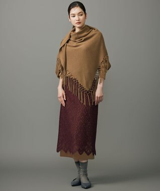 自由区 L 【カタログ掲載】ファインウールカシミヤドルマンシルエット ニット キャメル系