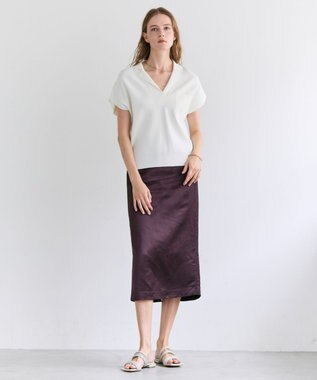 BEIGE， NADIA / ストレッチ スキッパーニット Ecru