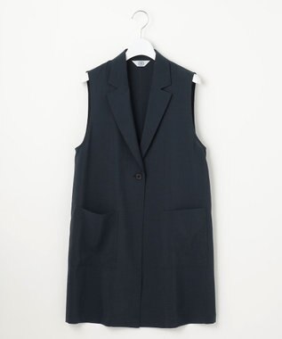 J.PRESS LADIES L 【洗える】ボイルドワッシャー ジレ ネイビー系