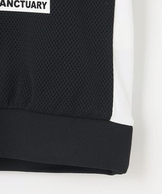 PW CIRCULUS 【WOMEN】【2SET/吸汗速乾/消臭/ストレッチ】ドルマンスリーブメッシュ シャツ + モックネックインナー ブラック系