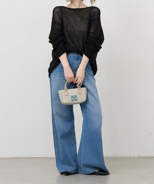 russet 《モノグラム刺繍》コーデュラナイロン2WAYミニショルダーバッグ（CE-1778） L.Greige