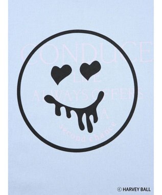 Green Parks Ｓｍｉｌｅｙ　Ｆａｃｅ／スマイル＋ロゴＢｉｇＴシャツ Sax