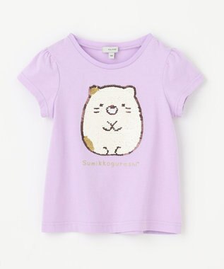 ANY KIDS 【WEB限定/すみっコぐらし】ミラクルスパンコールTシャツ ラベンダー(ねこ・しろくま)