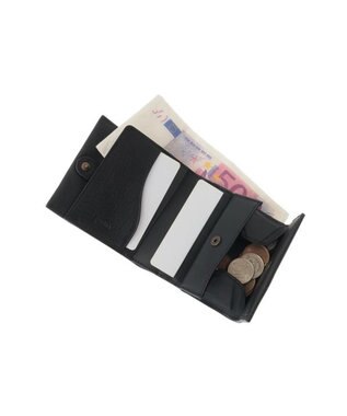 genten ミネルヴァ2 内ボックス型二つ折り財布 クロ