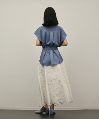 GRACE CONTINENTAL ジャージワークシャツ ブルー
