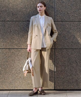 J.PRESS LADIES L 【WEB限定・人気素材・セットアップ対応】セルロースリネンストレッチ ワイドストレート パンツ 【WEB限定】ベージュ系