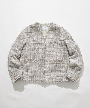 23区 【VERY掲載】GIOLICAツイード ジャケット アイボリーミックス