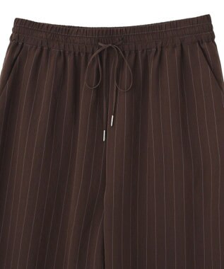 YECCA VECCA 【セットアップ対応】ストライプ柄ワイドパンツ Brown
