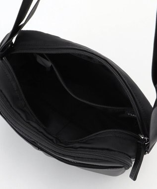 Y'SACCS ナイロン×牛革コンビシリーズ　横型ショルダーバッグ　SSサイズ ブラック