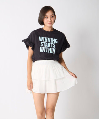 OP／FILA 【Kappa】フリル半袖Tシャツ ブラック
