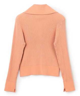 UNFILO 襟付きクロップドカーディガン アプリコット