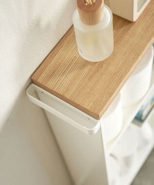 tower ハンドル付きスリムトイレラック タワー ホワイト ホワイト