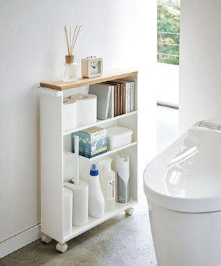 tower ハンドル付きスリムトイレラック タワー ホワイト