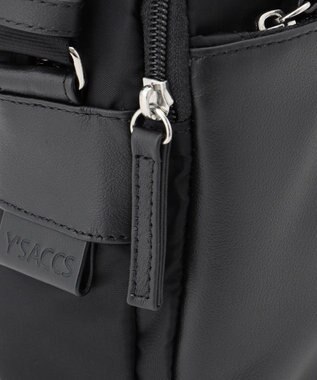 Y'SACCS ナイロン×牛革コンビシリーズ　横型ショルダーバッグ　SSサイズ ブラック