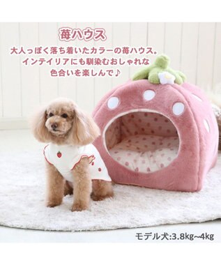 PET PARADISE ペットパラダイスくすみ苺  ハウス L  (45×45×46cm) 小型犬 ピンク