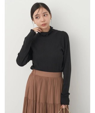 earth music&ecology コットンシアータートルネックプルオーバー Black