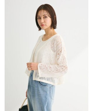 Green Parks ＳＥＴ２点　レースカーデ＋タンクトップ Off White