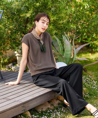 Tiaclasse 【洗える】カットツイルセットアップ（2点セット） ブラック