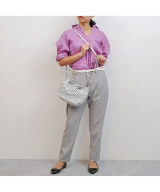 UNBILLION cachecache 柄編みメタリックヤーン2wayミニトート