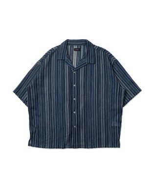 WEGO ストライプメッシュBIGシャツ（S） 柄3