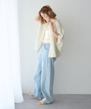 YECCA VECCA ストライプ柄シャツ Ivory