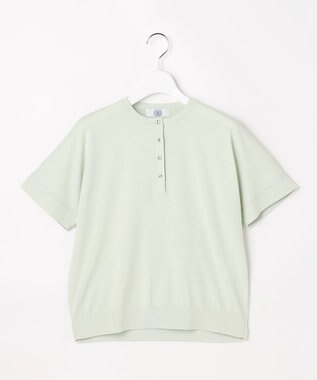  COOL MINT COTTON POLYESTER ヘンリーネック ニット プルオーバー