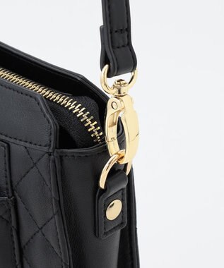 LA BAGAGERIE シープキルトWストラップスクエアショルダー ブラック