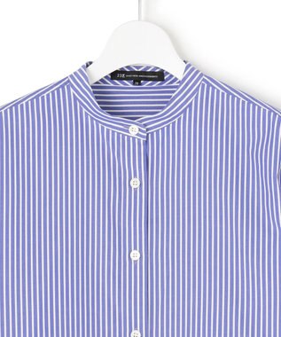 23区 L 【洗える】CANCLINI ティアードフリル ブラウス ブルーストライプ