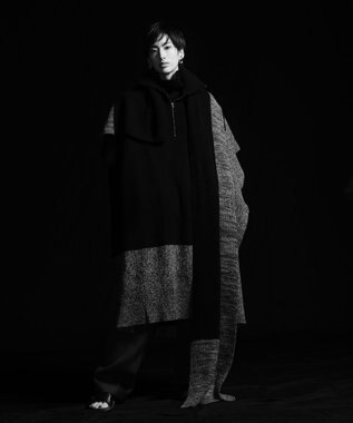 JOSEPH カーディステッチアニメーション　ハイネックニット Black/Ivory