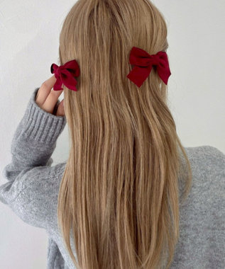 WEGO LベロアBIGリボンクリップ