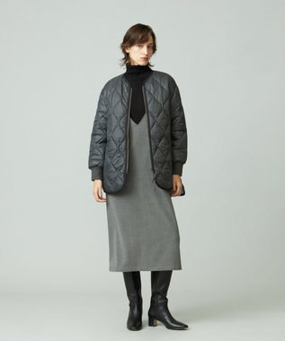 J.PRESS YORK STREET 【WOMEN】ショートキルトブルゾン グレー系